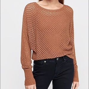 Express open stitch Dolman sleeve sweater